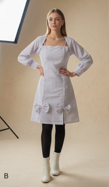 Bellanoon Signature Stripe Bow Dress